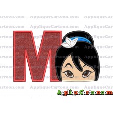 Head Warrior Princess Applique Embroidery Design With Alphabet M