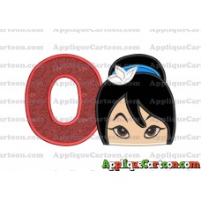 Head Warrior Princess Applique Embroidery Design With Alphabet O