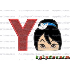 Head Warrior Princess Applique Embroidery Design With Alphabet Y