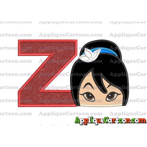 Head Warrior Princess Applique Embroidery Design With Alphabet Z