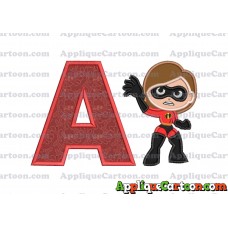 Helen Parr The Incredibles Applique Embroidery Design With Alphabet A
