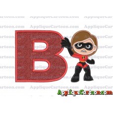 Helen Parr The Incredibles Applique Embroidery Design With Alphabet B