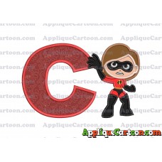 Helen Parr The Incredibles Applique Embroidery Design With Alphabet C