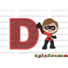 Helen Parr The Incredibles Applique Embroidery Design With Alphabet D