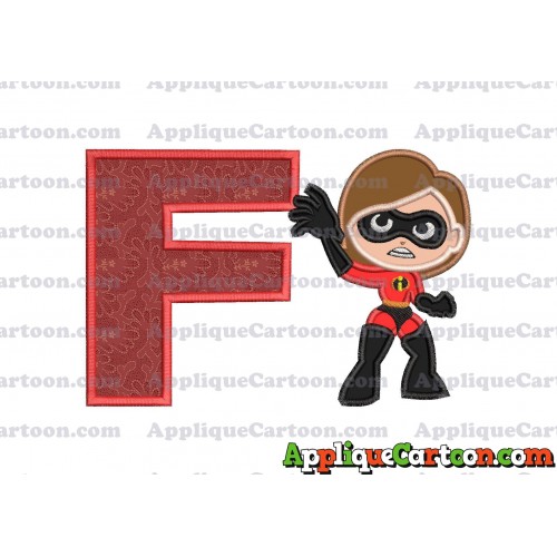 Helen Parr The Incredibles Applique Embroidery Design With Alphabet F