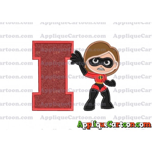 Helen Parr The Incredibles Applique Embroidery Design With Alphabet I