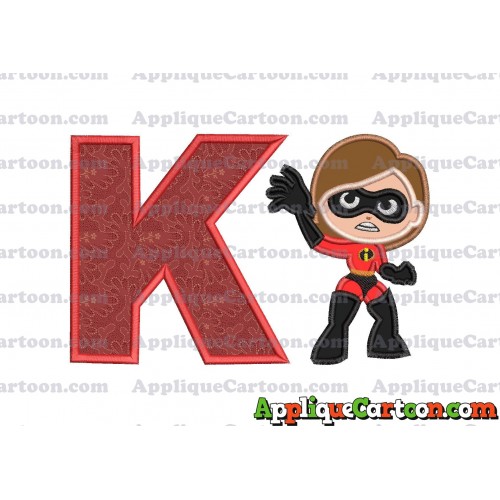 Helen Parr The Incredibles Applique Embroidery Design With Alphabet K