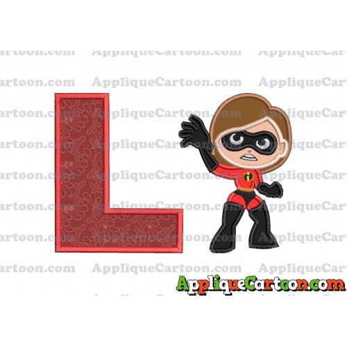Helen Parr The Incredibles Applique Embroidery Design With Alphabet L