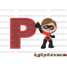 Helen Parr The Incredibles Applique Embroidery Design With Alphabet P