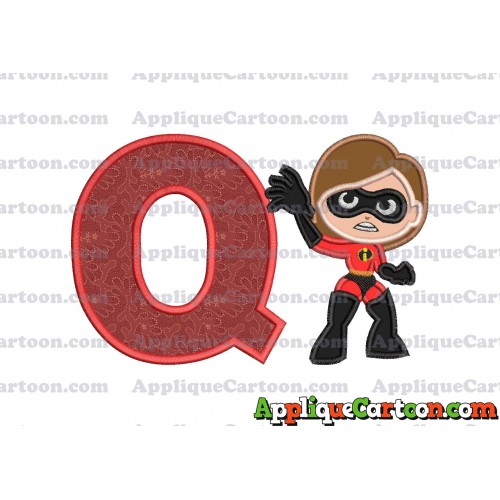 Helen Parr The Incredibles Applique Embroidery Design With Alphabet Q