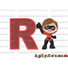 Helen Parr The Incredibles Applique Embroidery Design With Alphabet R