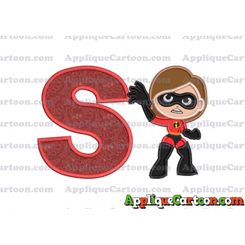 Helen Parr The Incredibles Applique Embroidery Design With Alphabet S