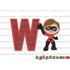 Helen Parr The Incredibles Applique Embroidery Design With Alphabet W