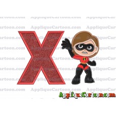 Helen Parr The Incredibles Applique Embroidery Design With Alphabet X