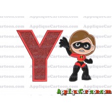 Helen Parr The Incredibles Applique Embroidery Design With Alphabet Y