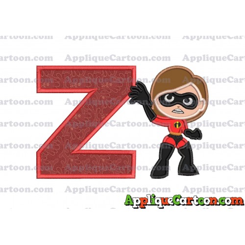 Helen Parr The Incredibles Applique Embroidery Design With Alphabet Z