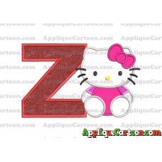 Hello Kitty Applique 01 Embroidery Design With Alphabet Z