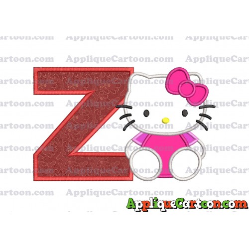 Hello Kitty Applique 01 Embroidery Design With Alphabet Z