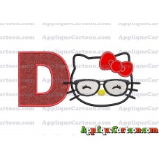 Hello Kitty Applique 02 Embroidery Design With Alphabet D