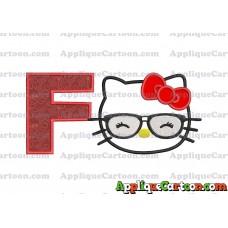 Hello Kitty Applique 02 Embroidery Design With Alphabet F