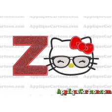 Hello Kitty Applique 02 Embroidery Design With Alphabet Z