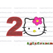 Hello Kitty Applique 03 Embroidery Design Birthday Number 2