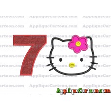 Hello Kitty Applique 03 Embroidery Design Birthday Number 7