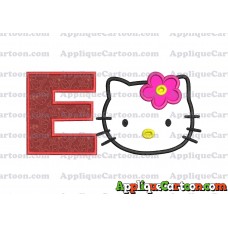Hello Kitty Applique 03 Embroidery Design With Alphabet E