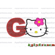 Hello Kitty Applique 03 Embroidery Design With Alphabet G