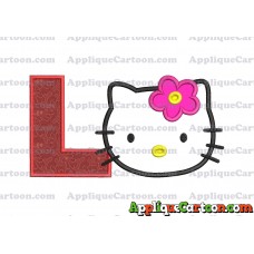 Hello Kitty Applique 03 Embroidery Design With Alphabet L