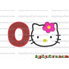 Hello Kitty Applique 03 Embroidery Design With Alphabet O