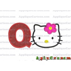 Hello Kitty Applique 03 Embroidery Design With Alphabet Q