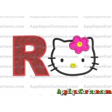 Hello Kitty Applique 03 Embroidery Design With Alphabet R