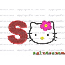 Hello Kitty Applique 03 Embroidery Design With Alphabet S