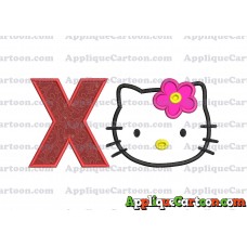 Hello Kitty Applique 03 Embroidery Design With Alphabet X