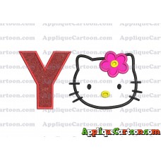 Hello Kitty Applique 03 Embroidery Design With Alphabet Y