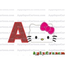 Hello Kitty Applique Embroidery Design With Alphabet A