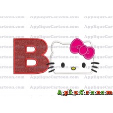 Hello Kitty Applique Embroidery Design With Alphabet B