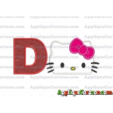 Hello Kitty Applique Embroidery Design With Alphabet D