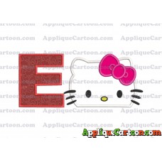 Hello Kitty Applique Embroidery Design With Alphabet E