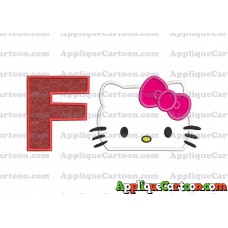 Hello Kitty Applique Embroidery Design With Alphabet F
