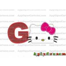 Hello Kitty Applique Embroidery Design With Alphabet G