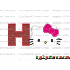 Hello Kitty Applique Embroidery Design With Alphabet H
