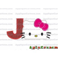 Hello Kitty Applique Embroidery Design With Alphabet J