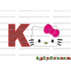 Hello Kitty Applique Embroidery Design With Alphabet K