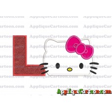 Hello Kitty Applique Embroidery Design With Alphabet L