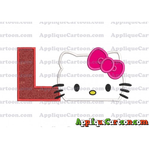 Hello Kitty Applique Embroidery Design With Alphabet L