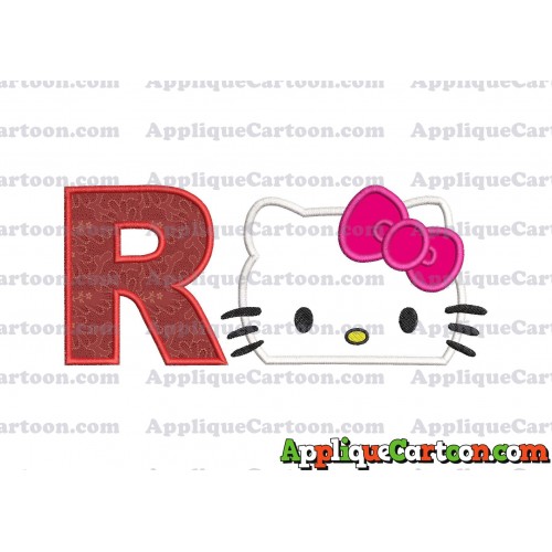 Hello Kitty Applique Embroidery Design With Alphabet R