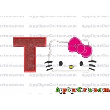 Hello Kitty Applique Embroidery Design With Alphabet T