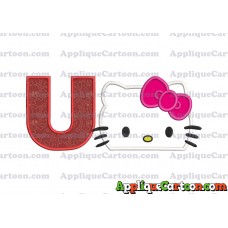Hello Kitty Applique Embroidery Design With Alphabet U